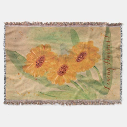 Grote Waterverf madeliefjes Deken (Voorkant)