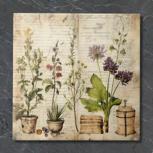 Grote Waterverf Natuurlijke Wildbloem Tegeltje