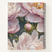 Grote waterverf roze pioenrozen | jouw naam notitieboek (Achterkant)