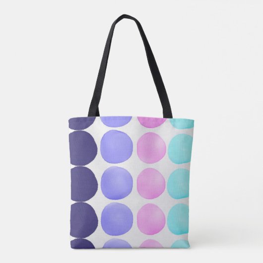 Grote waterverf stippen tote bag (Achterkant)