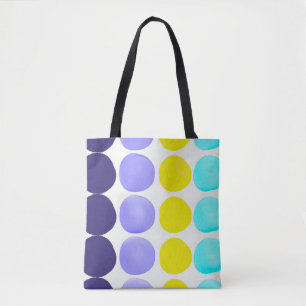 Grote waterverf stippen tote bag