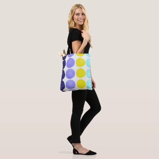 Grote waterverf stippen tote bag (Op model)