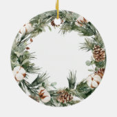 Grote Waterverf ter nagedachtenis van pap Kerstmis Keramisch Ornament (Achterkant)