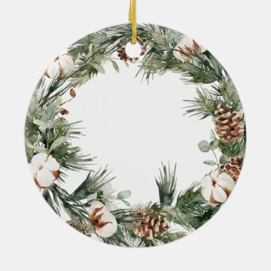 Grote Waterverf ter nagedachtenis van pap Kerstmis Keramisch Ornament (Achterkant)