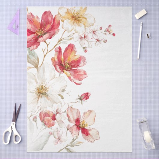 Grote Waterverf Wildflowers Boeket Decoupage Tissuepapier (Craft)