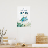 Grote Waterverf Zeeen schildpad en zwarte bladeren Poster (Keuken)