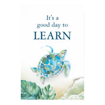 Grote Waterverf Zeeen schildpad en zwarte bladeren