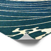 GROTE WAVE EN RODE ZON Blauw Wit Nautisch Poster (Hoek)