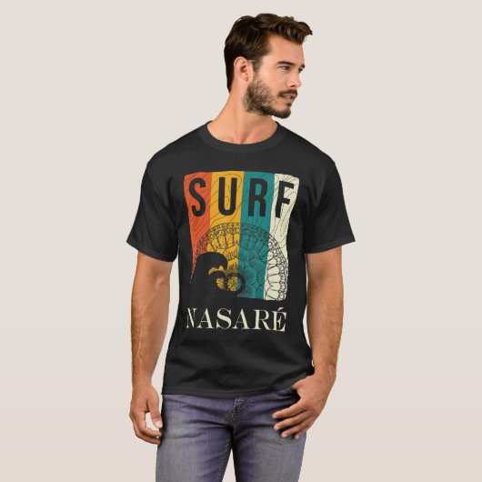 GROTE WAVE SURFING NAZARE PORTUGAL T-Shirt (Voorkant volledig)