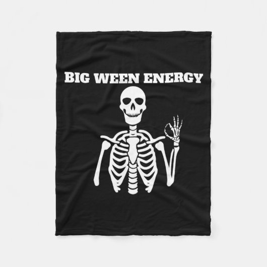 Grote Ween Energie Grappig Skelet Halloween Fleece Deken (Voorkant)