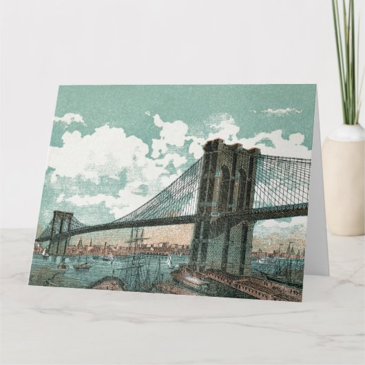 Grote wenskaart van de Brooklyn Bridge Kaart (Voorkant)