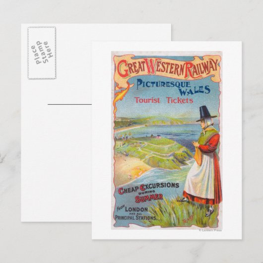 Grote Westerne Railray Promo Tours naar Wales Briefkaart (Voorkant / Achterkant)