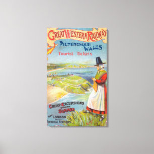 Grote Westerne Railray Promo Tours naar Wales Canvas Afdruk