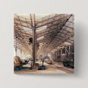 Grote Westerne spoorweg: Goederenschuur te Bristol Vierkante Button 5,1 Cm