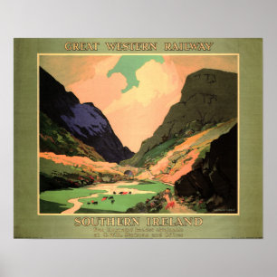 Grote Westerne spoorweg GWR Zuid-Ierland Poster