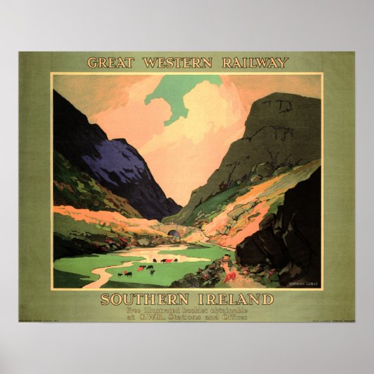 Grote Westerne spoorweg GWR Zuid-Ierland Poster (Voorkant)
