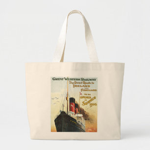 Grote Westerne spoorweg - naar Ierland Grote Tote Bag
