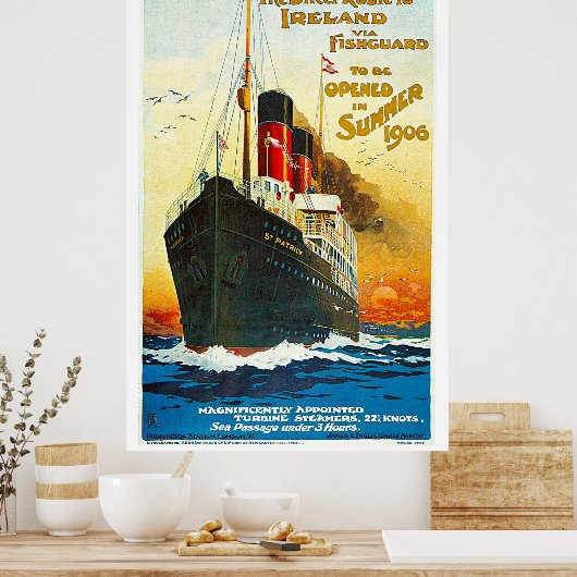 Grote Westerne spoorweg, route naar Ierland  Poster (Keuken)