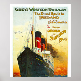 Grote Westerne spoorweg, route naar Ierland  Poster