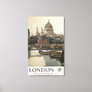 Grote Westerne spoorweg St. Paul's reisposter Canvas Afdruk