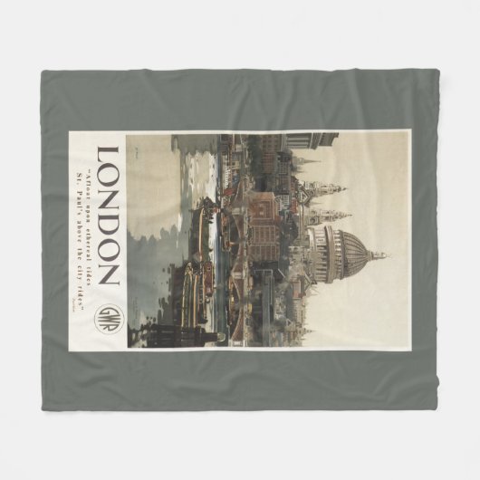 Grote Westerne spoorweg St. Paul's reisposter Fleece Deken (Voorkant (Horizontaal))