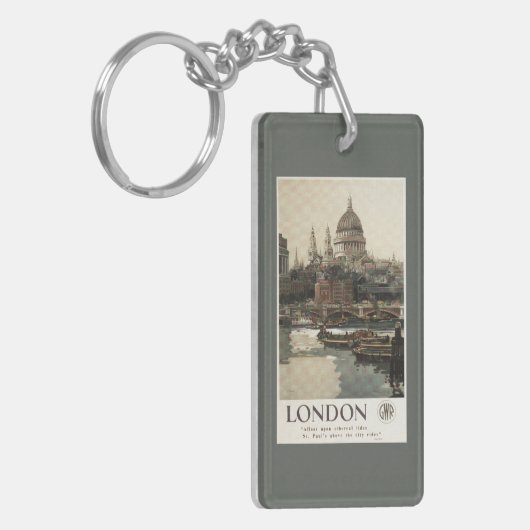 Grote Westerne spoorweg St. Paul's reisposter Sleutelhanger (Voorkant Links)