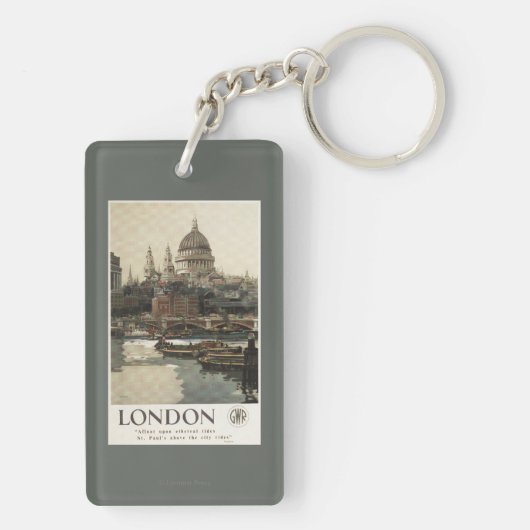 Grote Westerne spoorweg St. Paul's reisposter Sleutelhanger (achterkant)