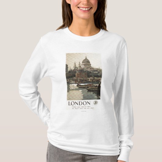 Grote Westerne spoorweg St. Paul's reisposter T-shirt (Voorkant)