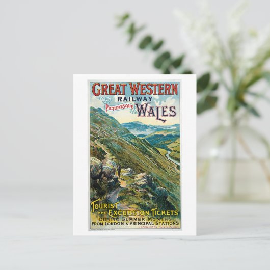 Grote Westerne spoorweg ~ Wales Briefkaart (Staand voorkant)