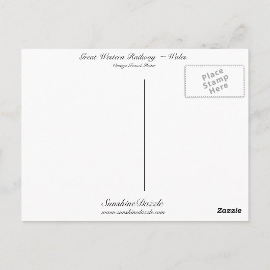 Grote Westerne spoorweg ~ Wales Briefkaart (Achterkant)