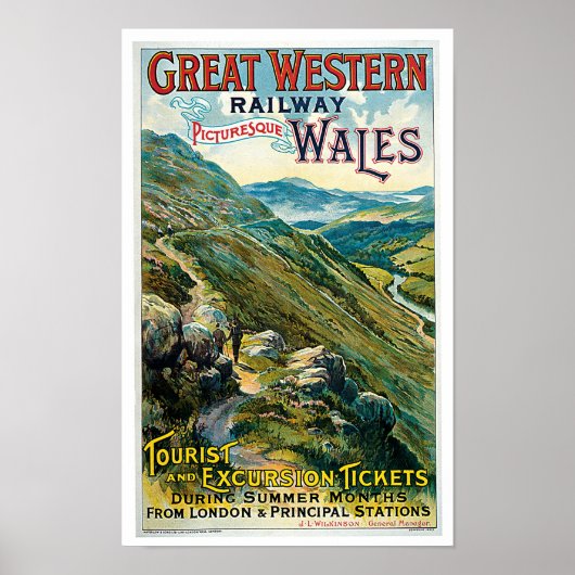 Grote Westerne spoorweg ~ Wales Poster (Voorkant)