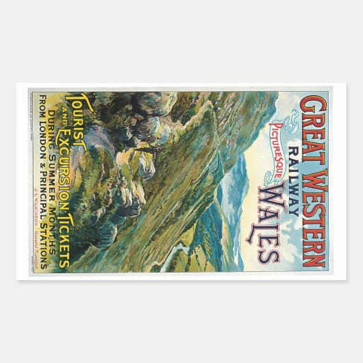 Grote Westerne spoorweg ~ Wales Rechthoekige Sticker (Voorkant)