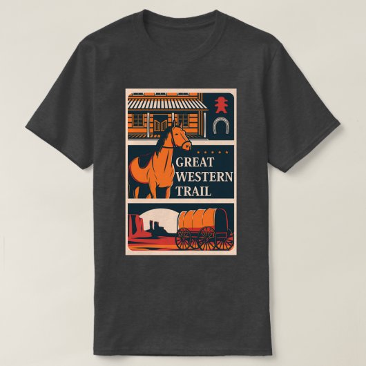 Grote Westerne trail minimalistisch T-shirt (Design voorkant)