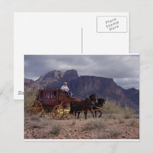 Grote Westerne trail-stagecoach Briefkaart (Voorkant / Achterkant)