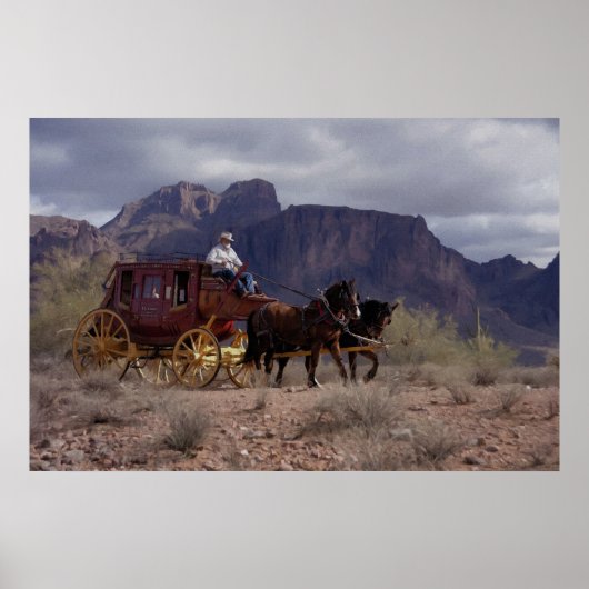 Grote Westerne trail-stagecoach Poster (Voorkant)