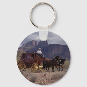 Grote Westerne trail-stagecoach Sleutelhanger