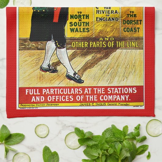 Grote Westerne treinpaden Theedoek (Gevouwen)