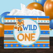 Grote Wild One Woodland Fox 1e Verjaardag Gift Bag Groot Cadeauzakje