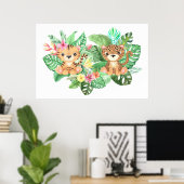 Grote Wilde Katachtige Baby's Poster (Thuiskantoor)