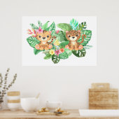 Grote Wilde Katachtige Baby's Poster (Keuken)