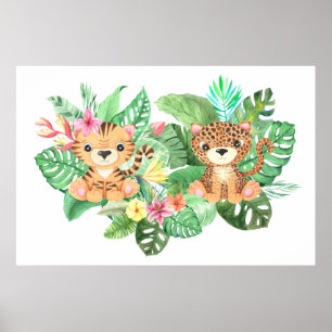 Grote Wilde Katachtige Baby's Poster