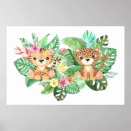 Grote Wilde Katachtige Baby's Poster (Voorkant)