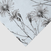 GROTE Wildflower Dragonfly Decoupage Zwart Wit Tissuepapier (Detail)