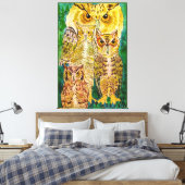 Grote Wildlife Uil Canvas Print (Insitu (Slaapkamer))