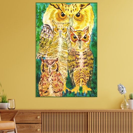 Grote Wildlife Uil Canvas Print (Insitu (Woonkamer))