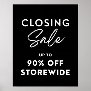 Grote winkel die verkoopteken sluit, tot 90% korti poster