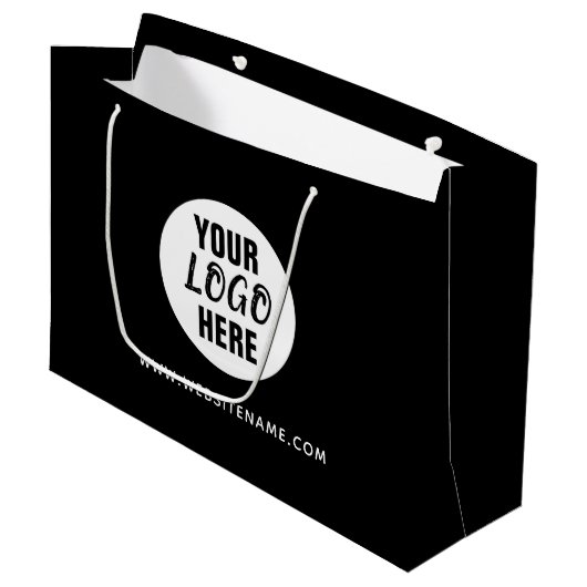 Grote winkelartikelen met eigen logo/tekst groot cadeauzakje (Voorkant Gekanteld)