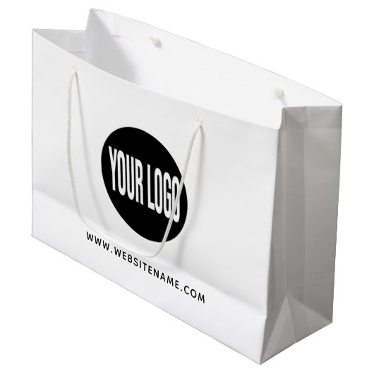 Grote winkelartikelen met eigen logo/tekst groot cadeauzakje (Voorkant Gekanteld)