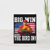 Grote winst Breng de vogel binnen Thanksgiving Gra Kaart (Voorkant)