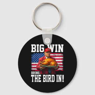 Grote winst brengt de vogel in Thanksgiving Funny Sleutelhanger